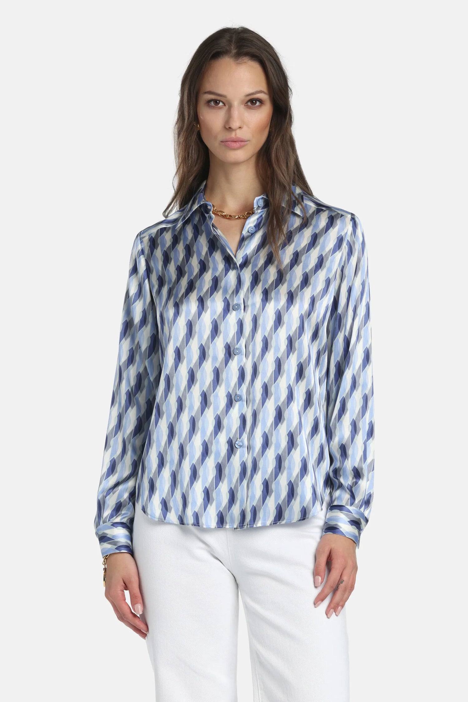 Luisa Spagnoli_Light Blue_Belpasso - Pure Silk Shirt_BELPASSO_3119_01