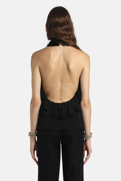 Luisa Spagnoli Nero Women Benestare - Ruffled Top - Fashion Show SKU: BENESTARE_0101 Image 04