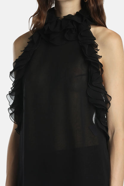 Luisa Spagnoli Nero Women Benestare - Ruffled Top - Fashion Show SKU: BENESTARE_0101 Image 05