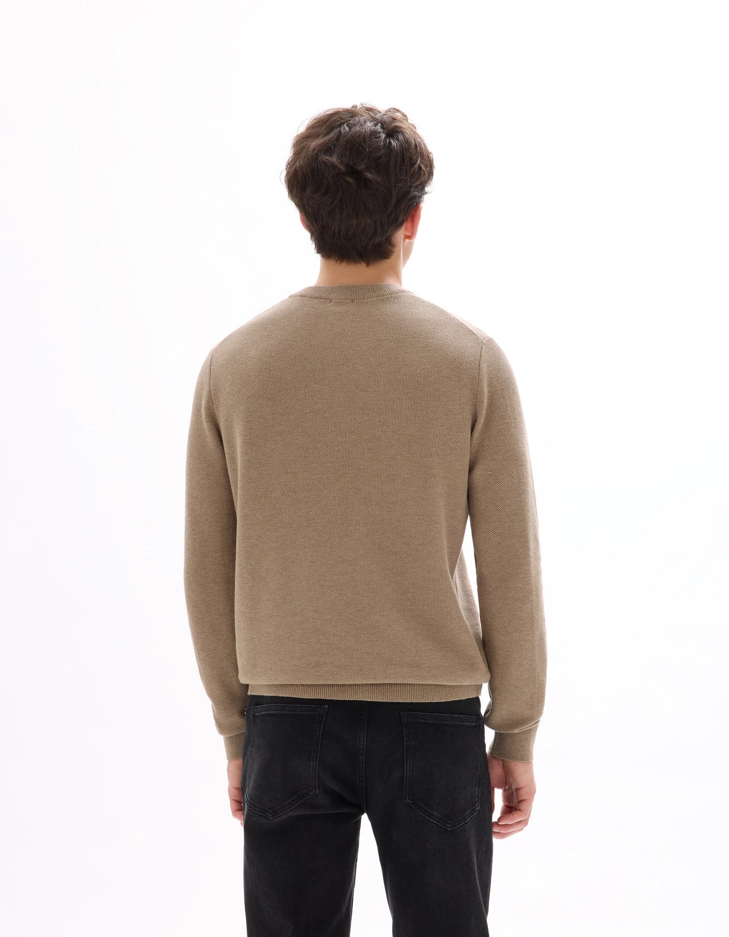 Celio_Beige Humus_100% Organic Cotton Crew Neck Sweater_BEPIC_BEIGE HUMUS_03