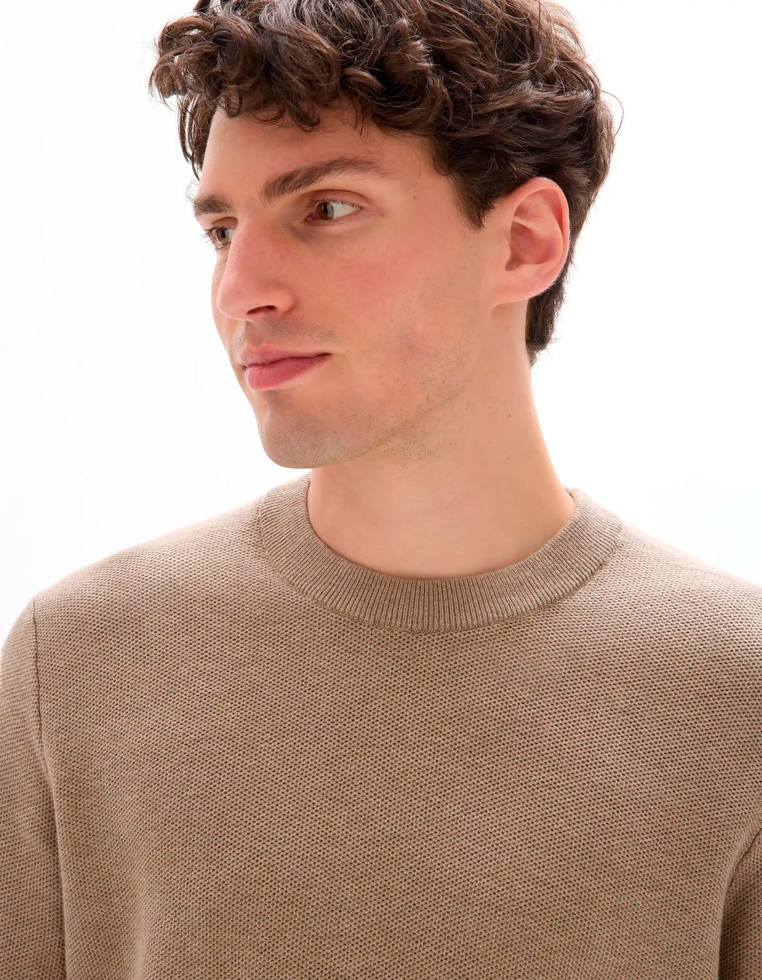 Celio_Beige Humus_100% Organic Cotton Crew Neck Sweater_BEPIC_BEIGE HUMUS_04