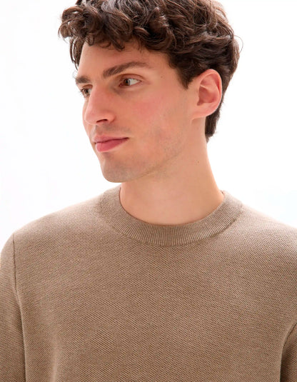 Celio_Beige Humus_100% Organic Cotton Crew Neck Sweater_BEPIC_BEIGE HUMUS_04