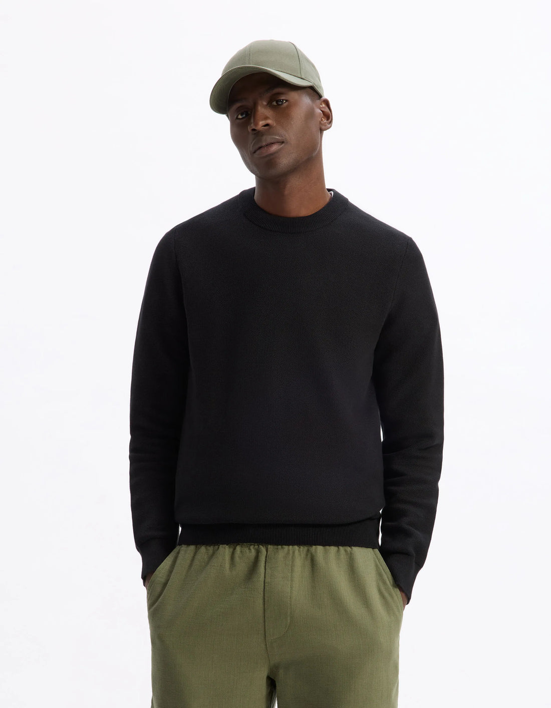 Celio_Black_100% Cotton Round Neck Sweater_BEPIC_BLACK_01