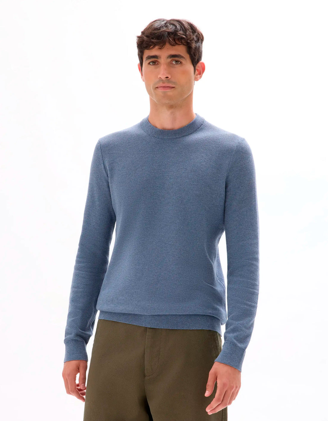 Celio_Blue Storm_100% Organic Cotton Crew Neck Sweater_BEPIC_BLUE STORM_01