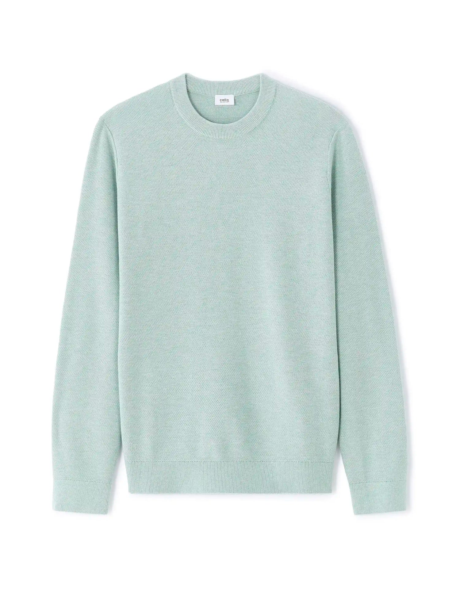 Celio_Celadon_Round Neck Sweater 100% Cotton_BEPIC_CELADON_07