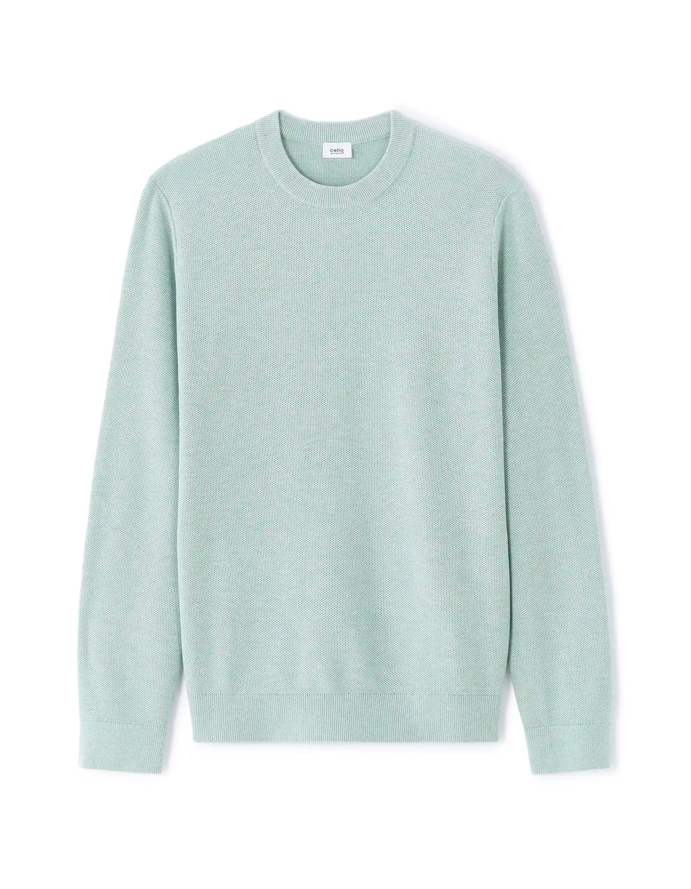 Celio_Celadon_Round Neck Sweater 100% Cotton_BEPIC_CELADON_07