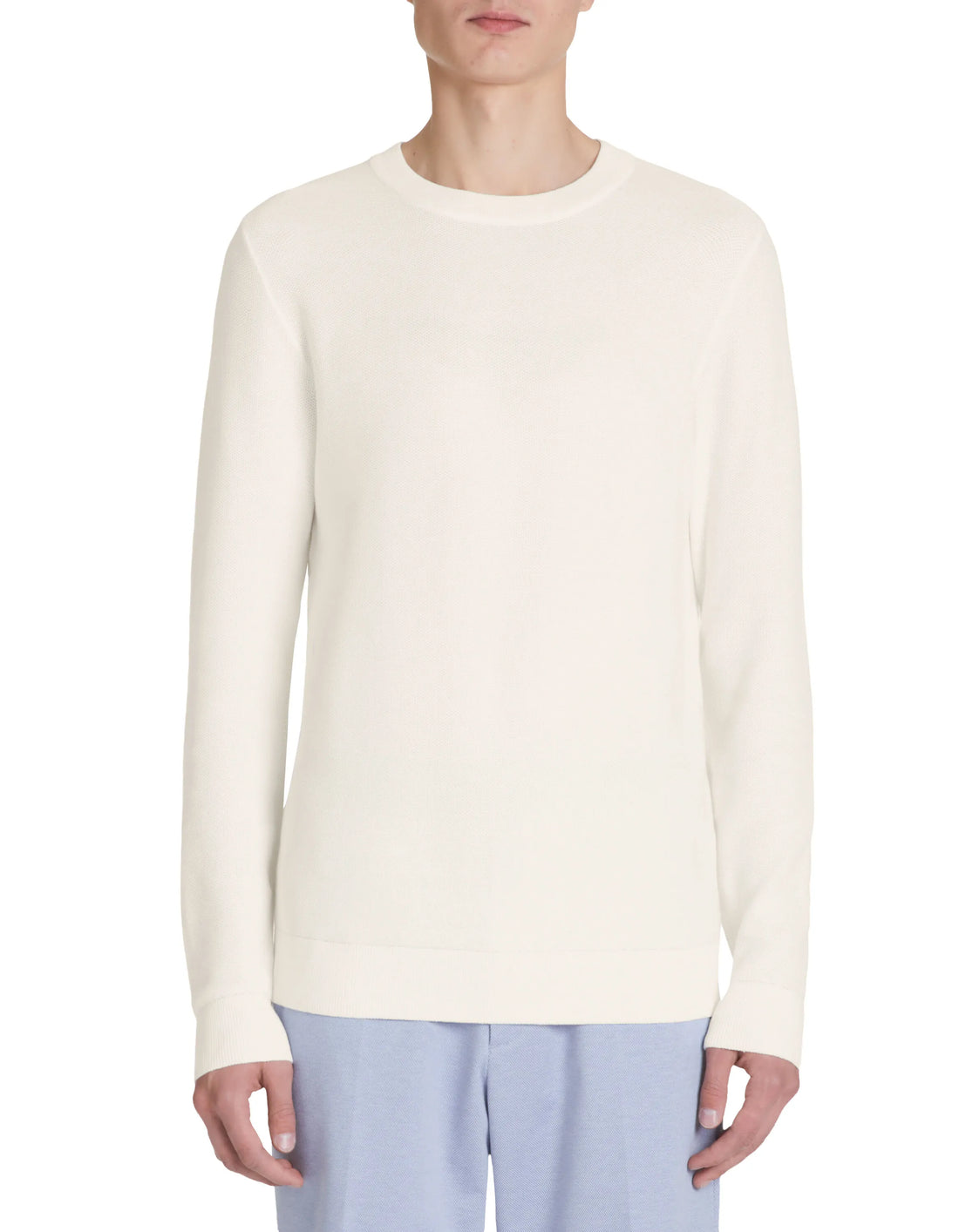 Celio_Ecru_100% Cotton Round Neck Sweater_BEPIC_ECRU_01