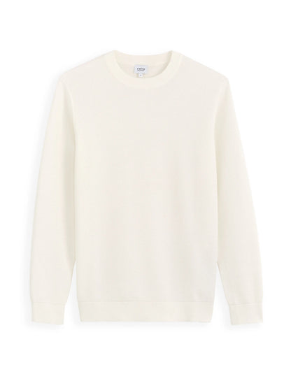 Celio_Ecru_100% Cotton Round Neck Sweater_BEPIC_ECRU_03