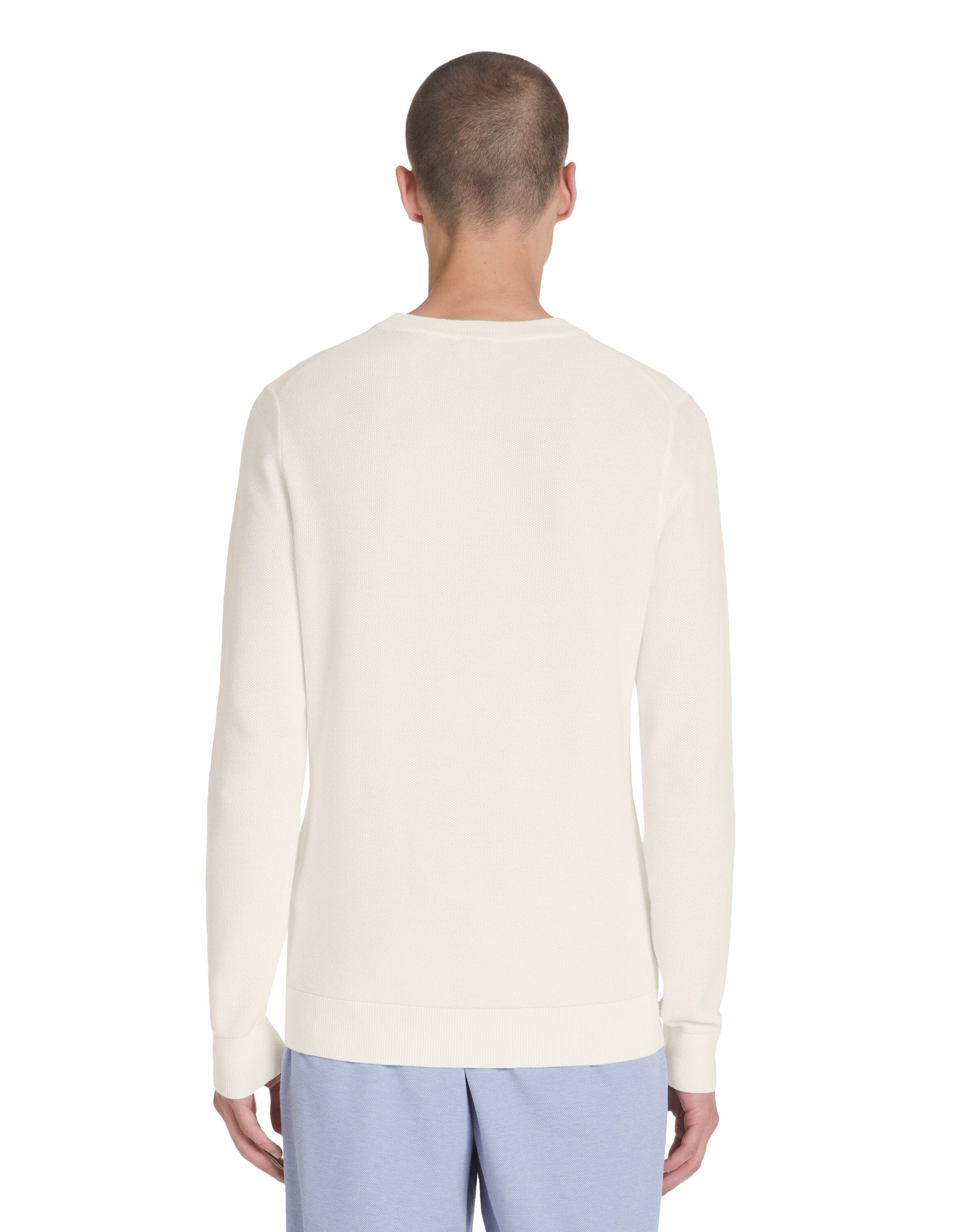 Cotton Crew Neck Sweater - Ecru_04