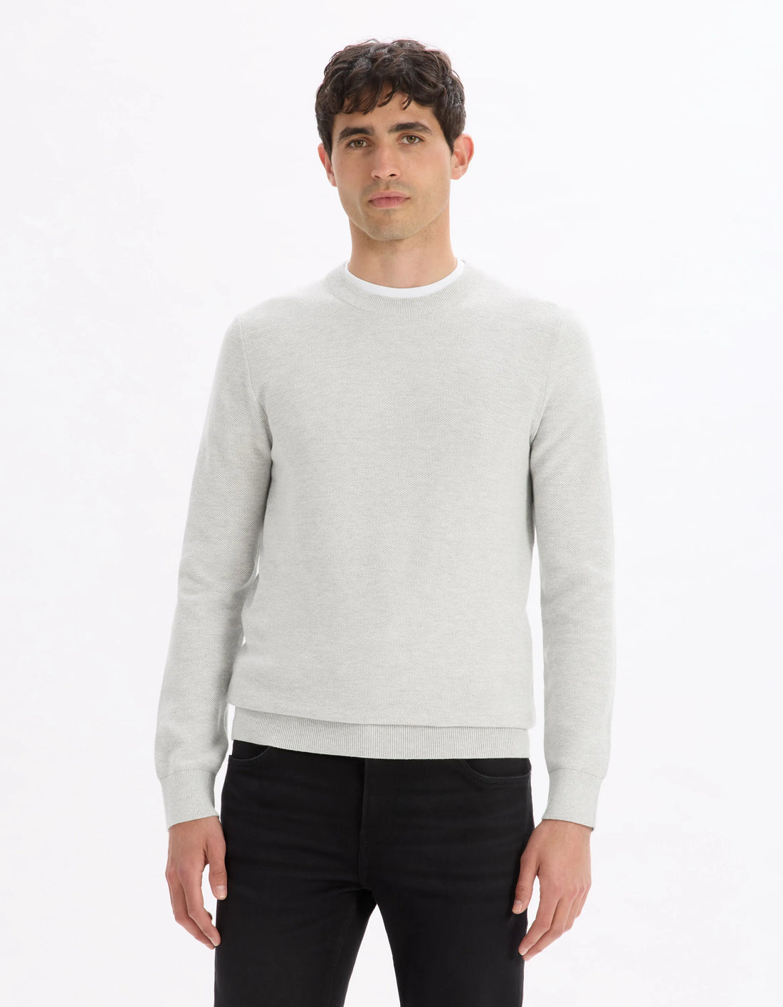 Celio_Grey Mel_100% Cotton Crew Neck Sweater_BEPIC_GREY MEL_01