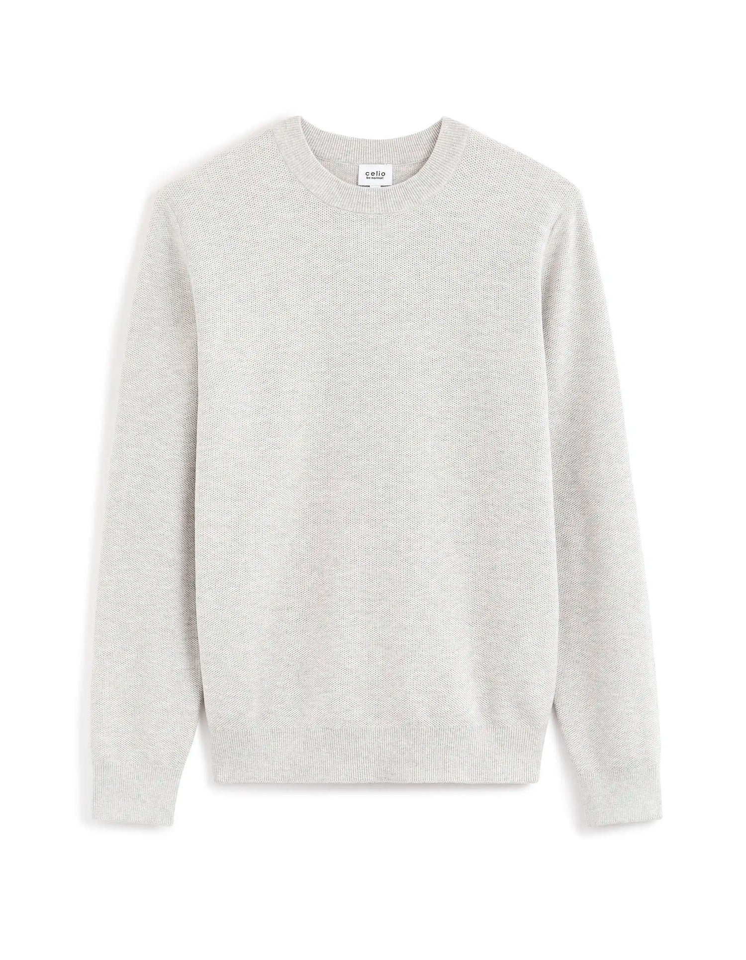 Celio_Grey Mel_100% Cotton Crew Neck Sweater_BEPIC_GREY MEL_05