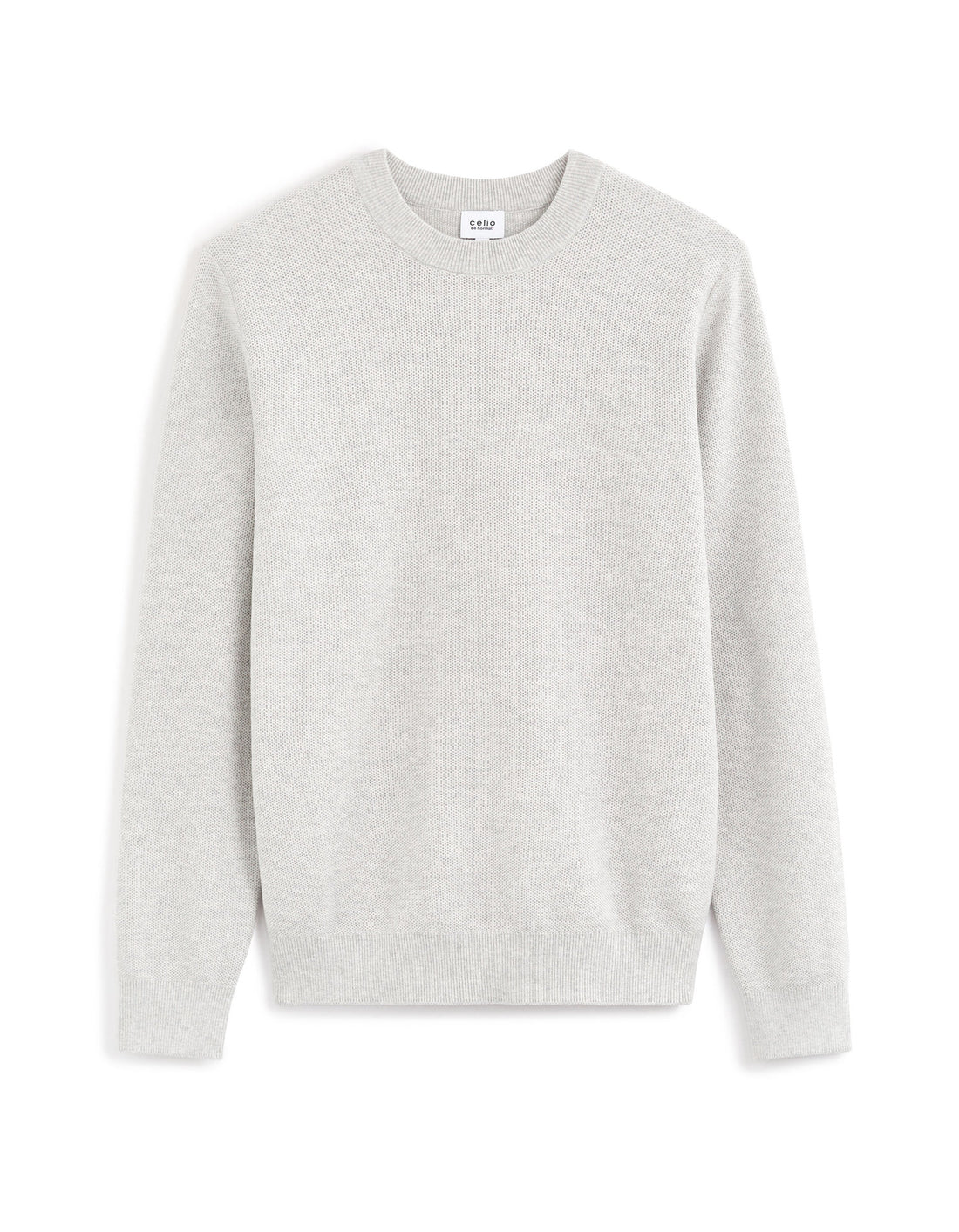 Cotton Crew Neck Sweater - Heather Gray_01