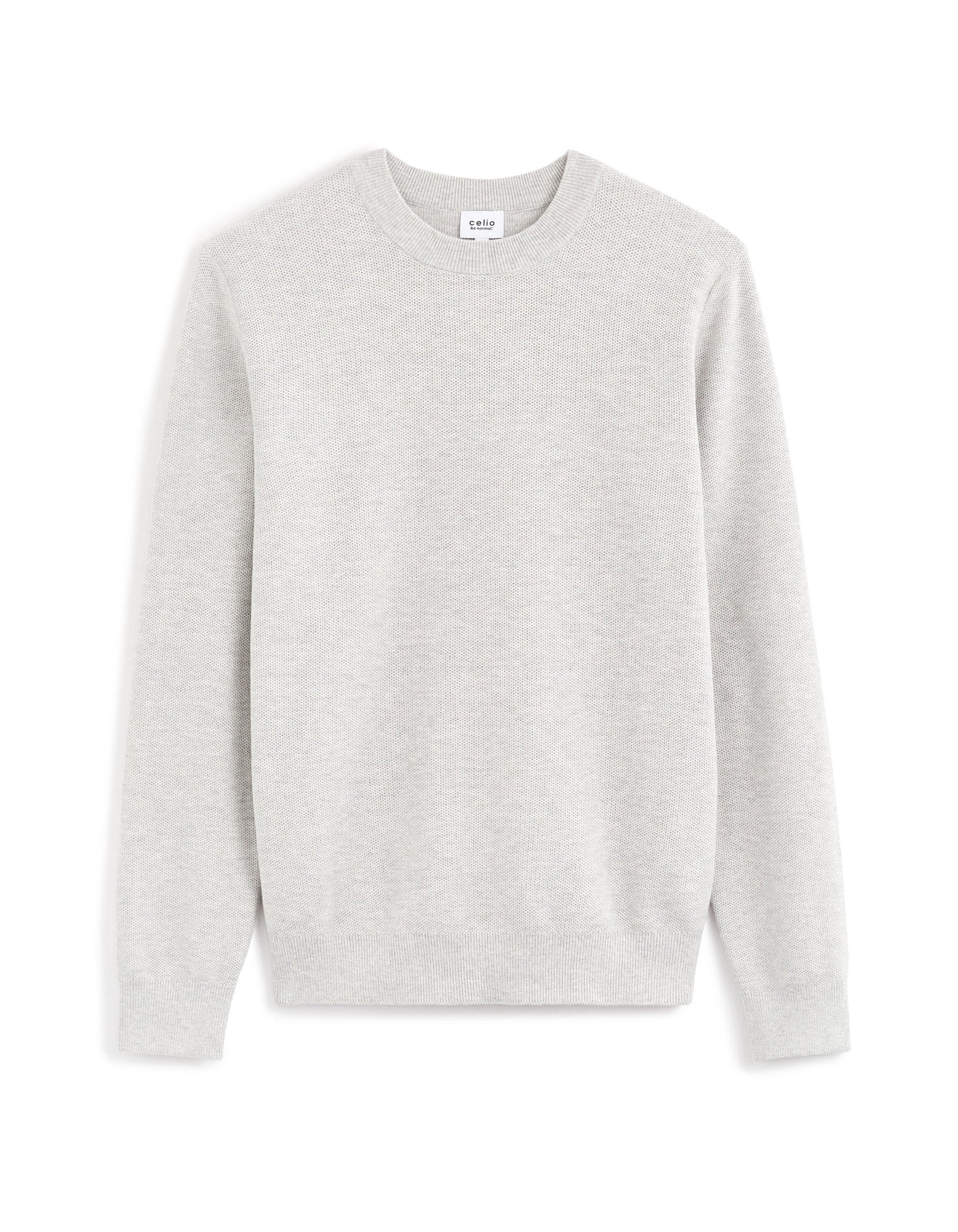 Cotton Crew Neck Sweater - Heather Gray_01