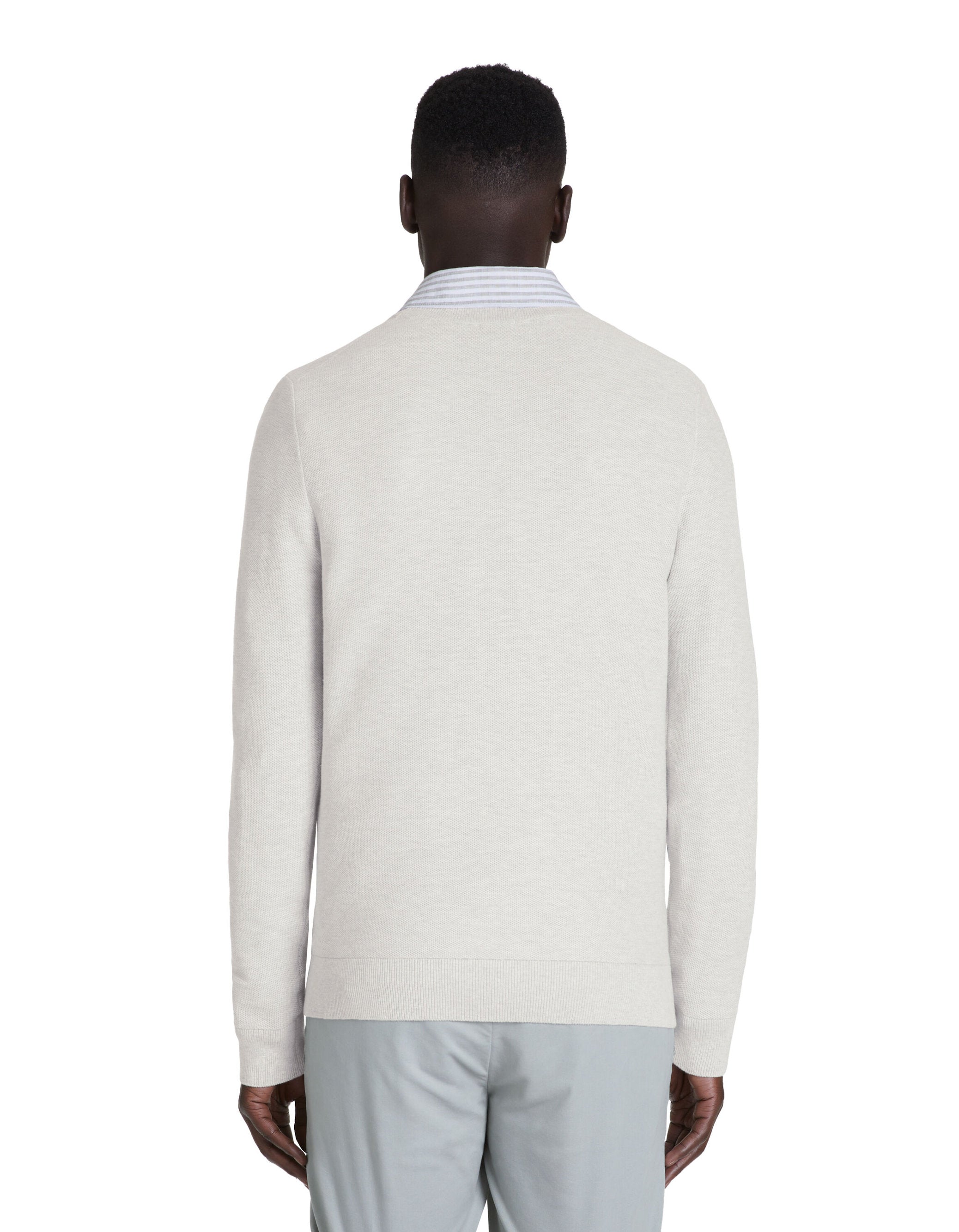 Cotton Crew Neck Sweater - Heather Gray_04