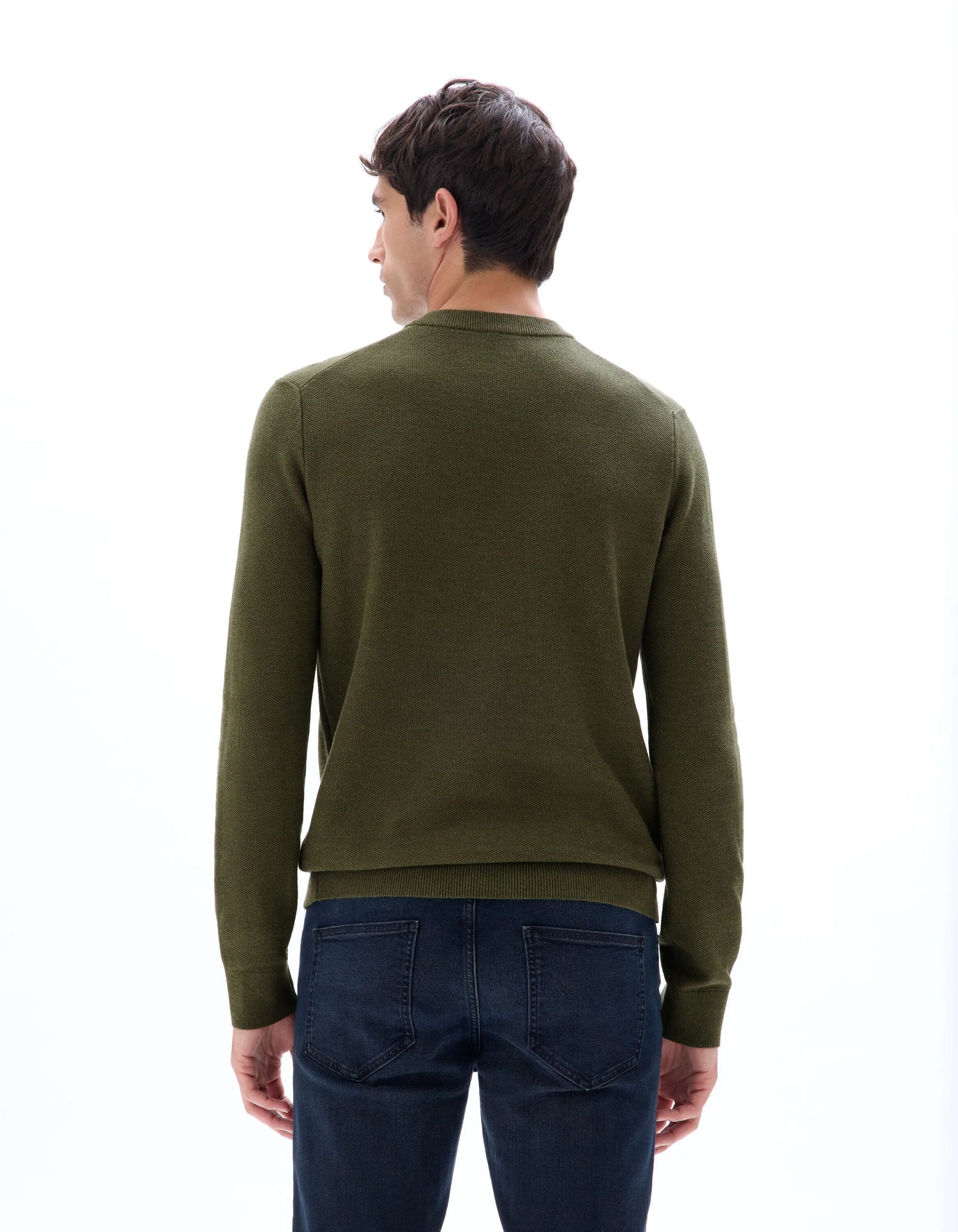 Celio_Kaki_Round Neck Sweater 100% Cotton_BEPIC_KAKI_03