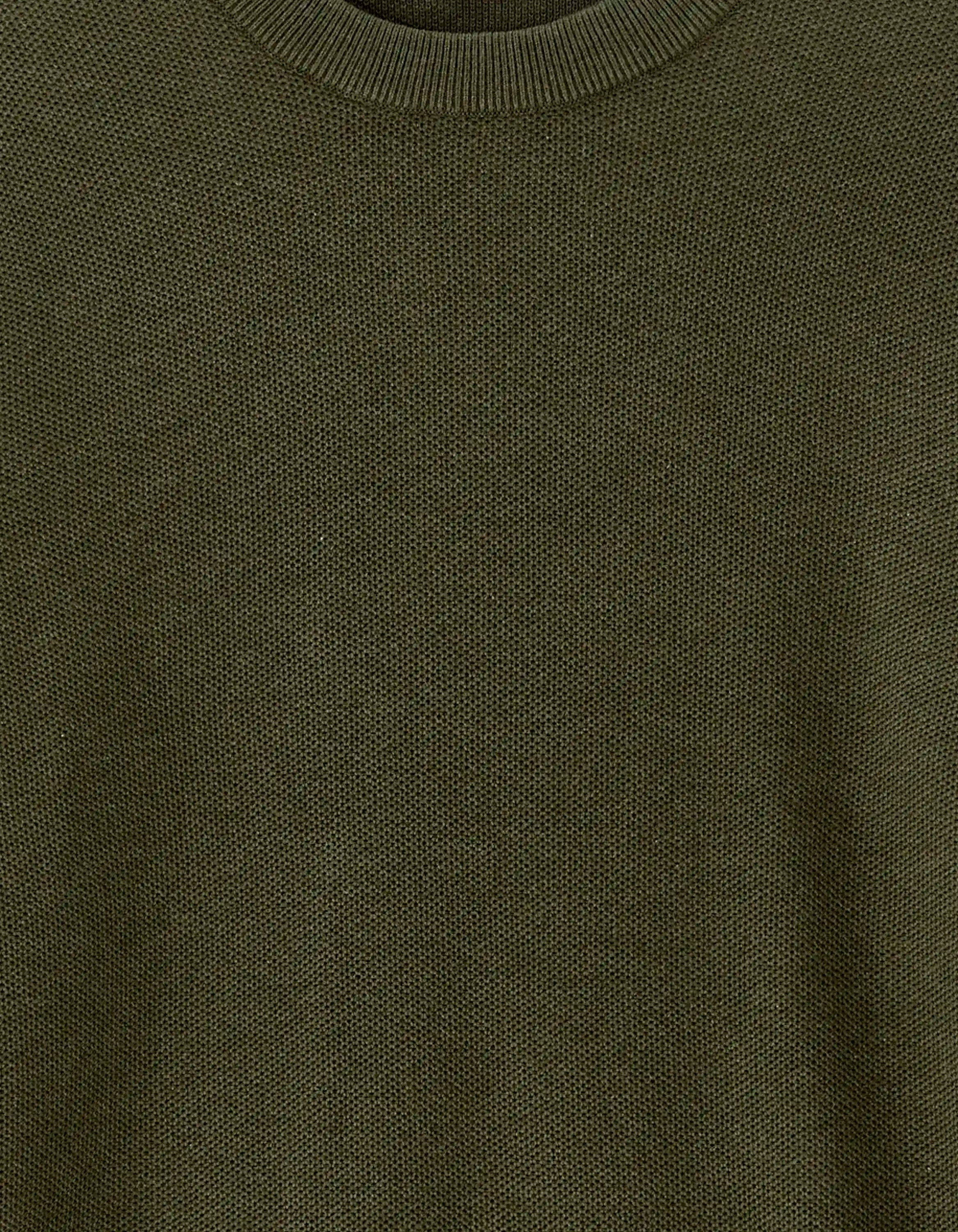 Celio_Kaki_Round Neck Sweater 100% Cotton_BEPIC_KAKI_05