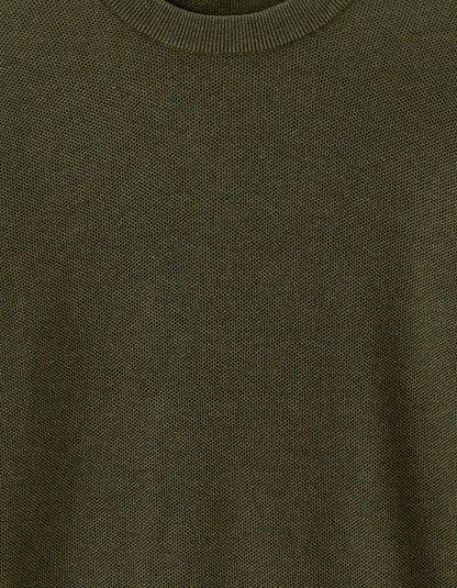 Celio_Kaki_Round Neck Sweater 100% Cotton_BEPIC_KAKI_05