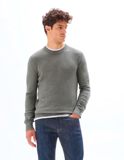 Celio_Mid Grey_100% Cotton Crew Neck Sweater_BEPIC_MID GREY_01