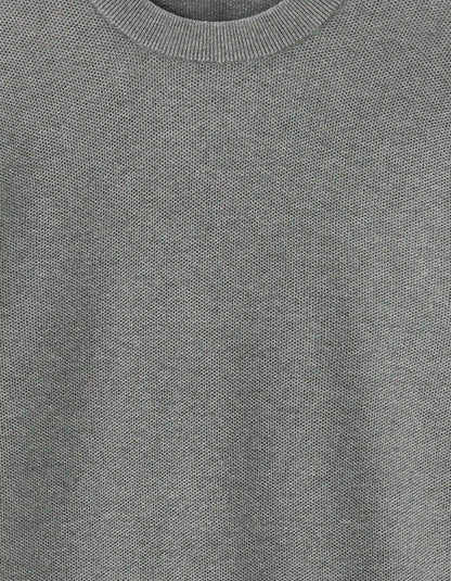 Celio_Mid Grey_100% Cotton Crew Neck Sweater_BEPIC_MID GREY_05