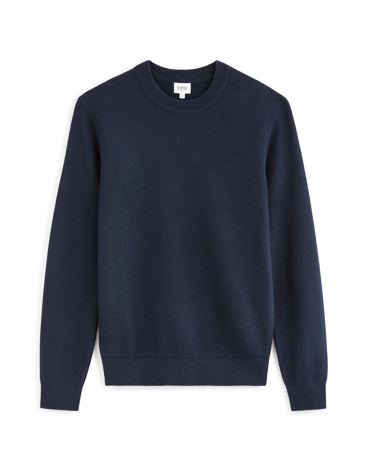 Cotton Crew Neck Sweater - Navy_01