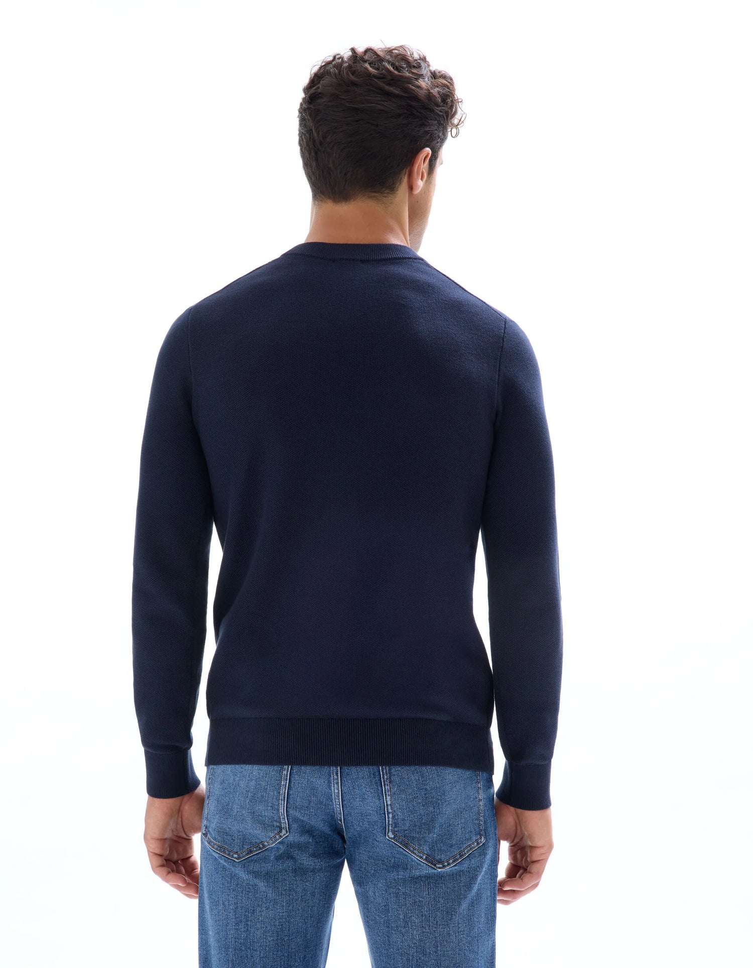 Celio_Navy_100% Cotton Crew Neck Sweater_BEPIC_NAVY_03