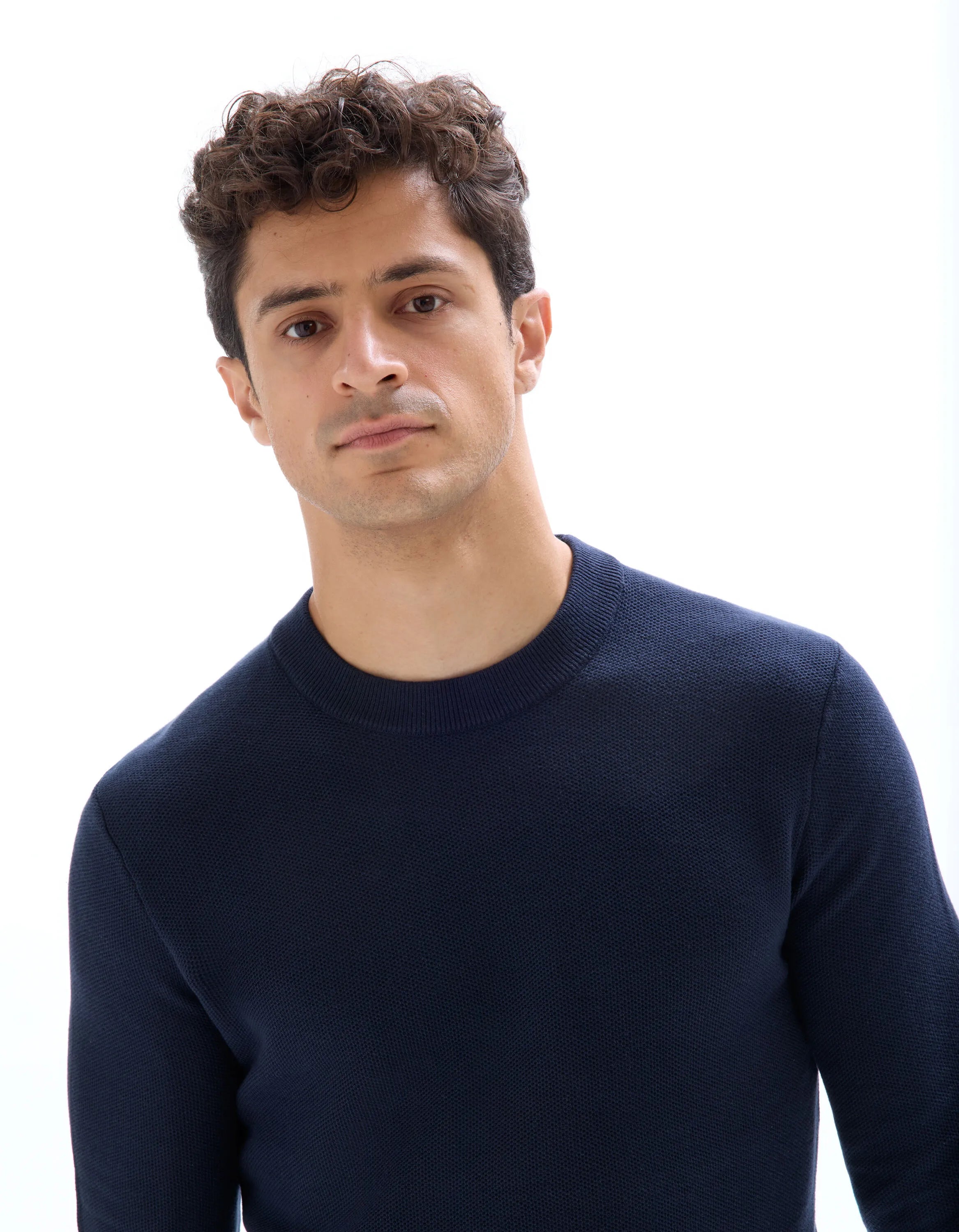 Celio_Navy_100% Cotton Crew Neck Sweater_BEPIC_NAVY_04