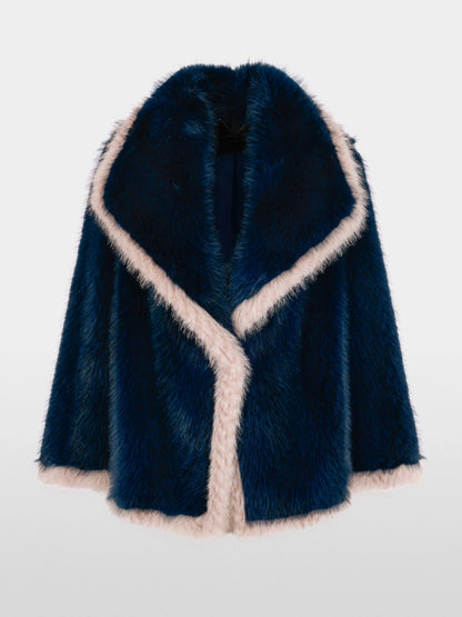 Marc Cain Pageant Blue Women Cosy Faux Fur Jacket SKU: BG 12.01 W35_393 Image 07
