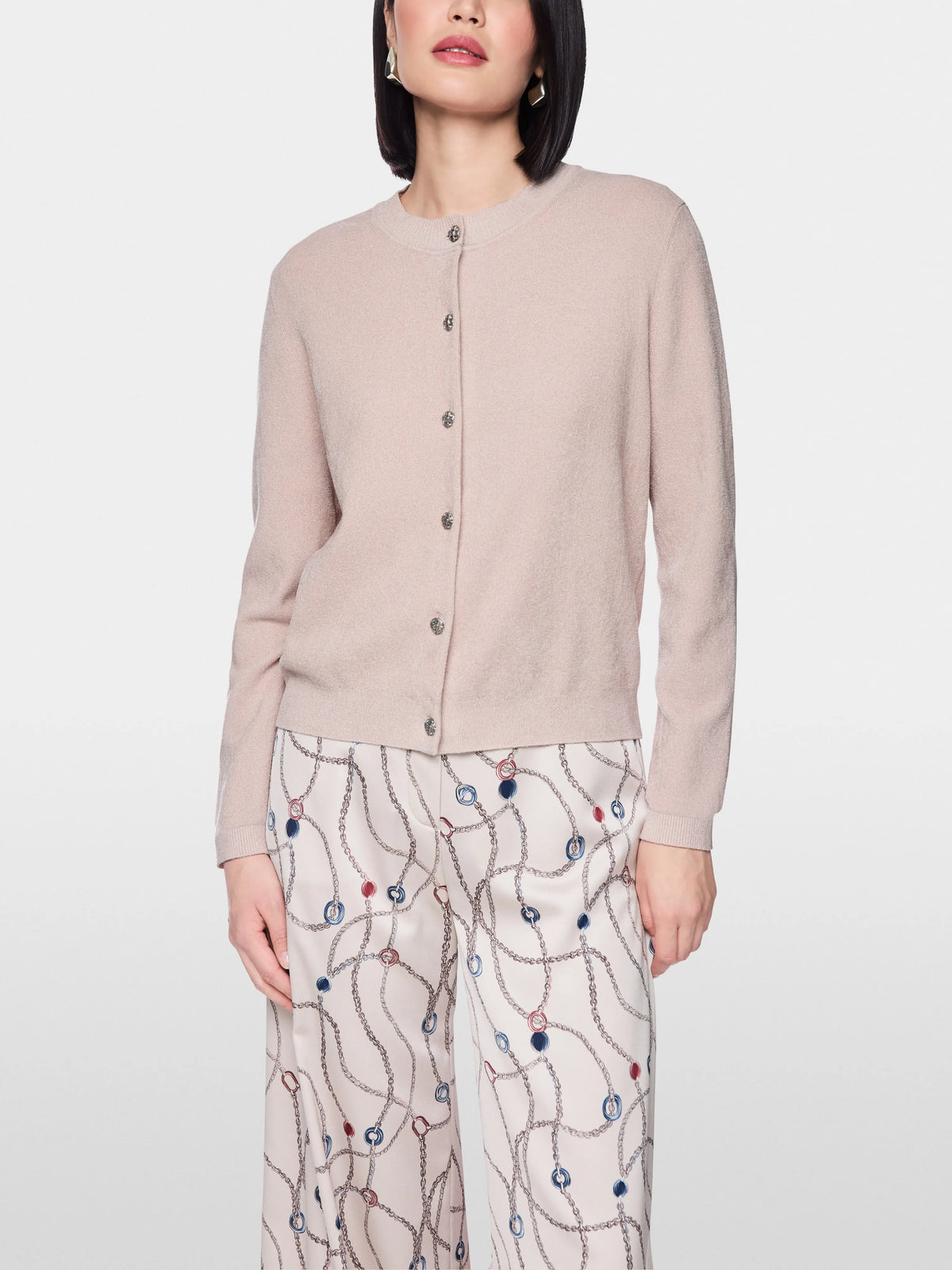 Marc Cain Light Desert Taupe Women Cardigan with Decorative Buttons SKU: BG 39.03 M53_702 Image 05