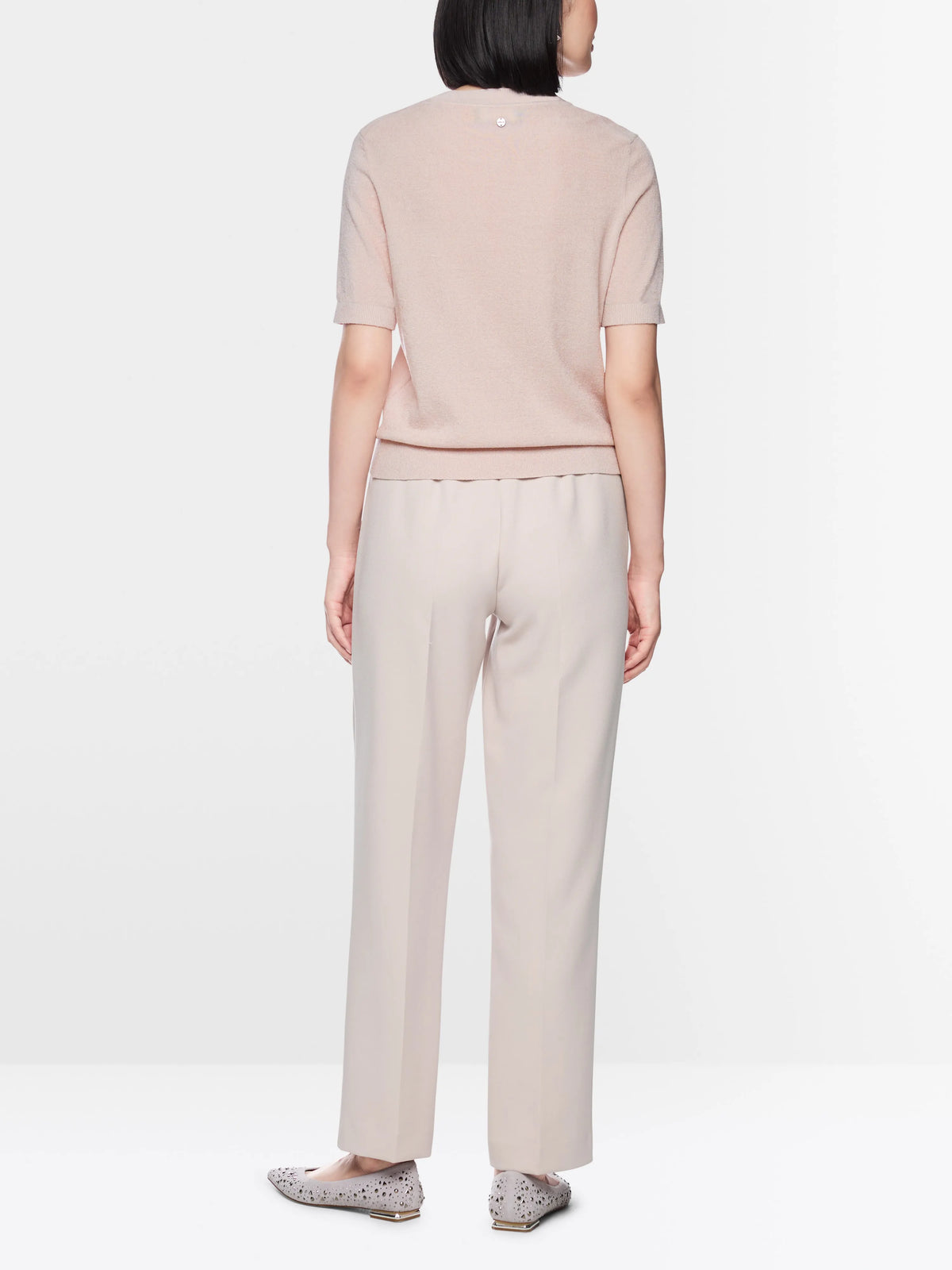 Marc Cain Light Desert Taupe Women Short-Sleeved Round Neck Jumper SKU: BG 41.03 M53_702 Image 02