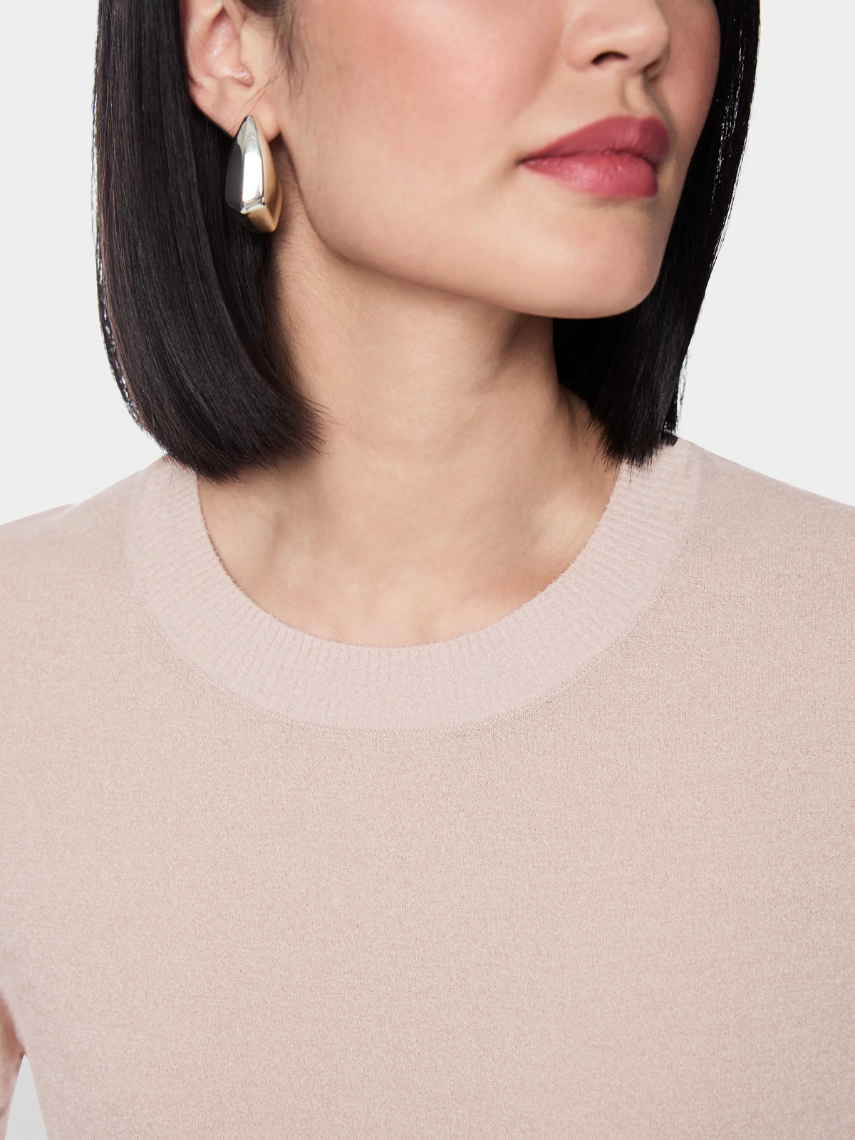 Marc Cain Light Desert Taupe Women Short-Sleeved Round Neck Jumper SKU: BG 41.03 M53_702 Image 03