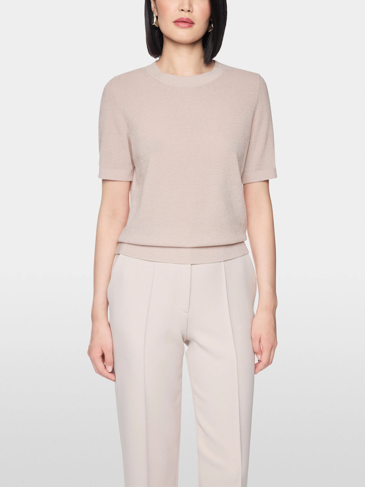 Marc Cain Light Desert Taupe Women Short-Sleeved Round Neck Jumper SKU: BG 41.03 M53_702 Image 04