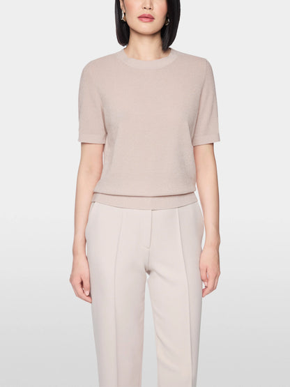 Marc Cain Light Desert Taupe Women Short-Sleeved Round Neck Jumper SKU: BG 41.03 M53_702 Image 04