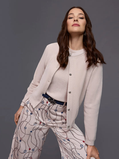 Marc Cain Light Desert Taupe Women Short-Sleeved Round Neck Jumper SKU: BG 41.03 M53_702 Image 06