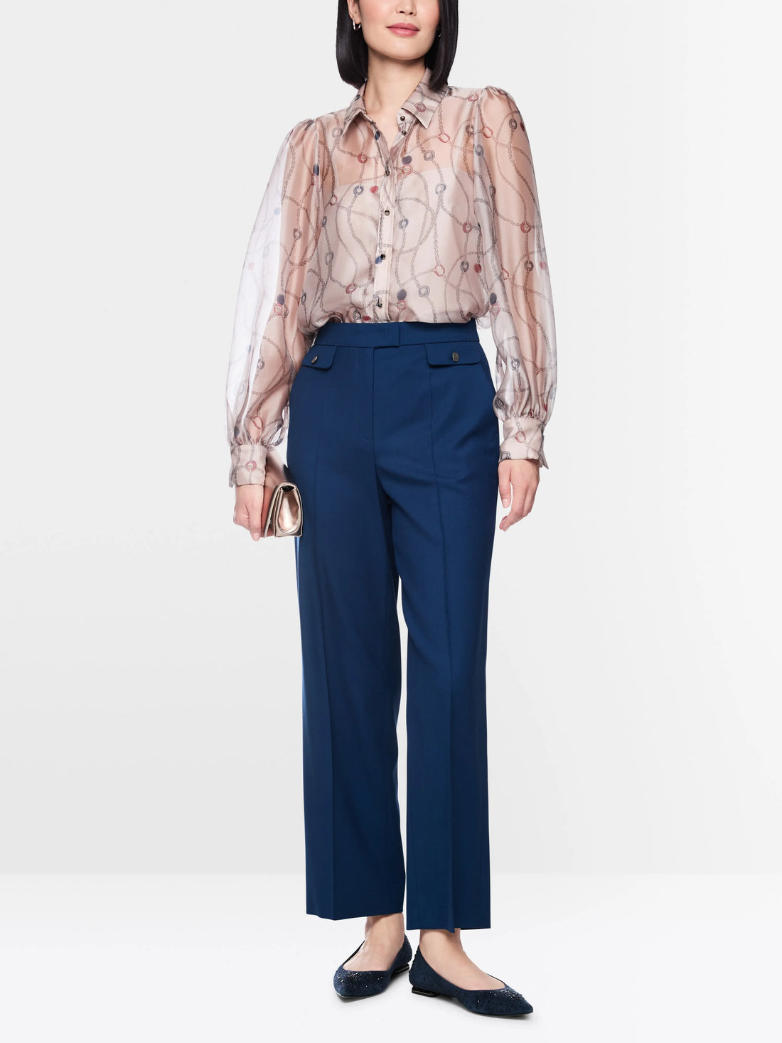 Marc Cain Light Desert Taupe Women Delicate Blouse with Detachable Top SKU: BG 51.10 W23_702 Image 01