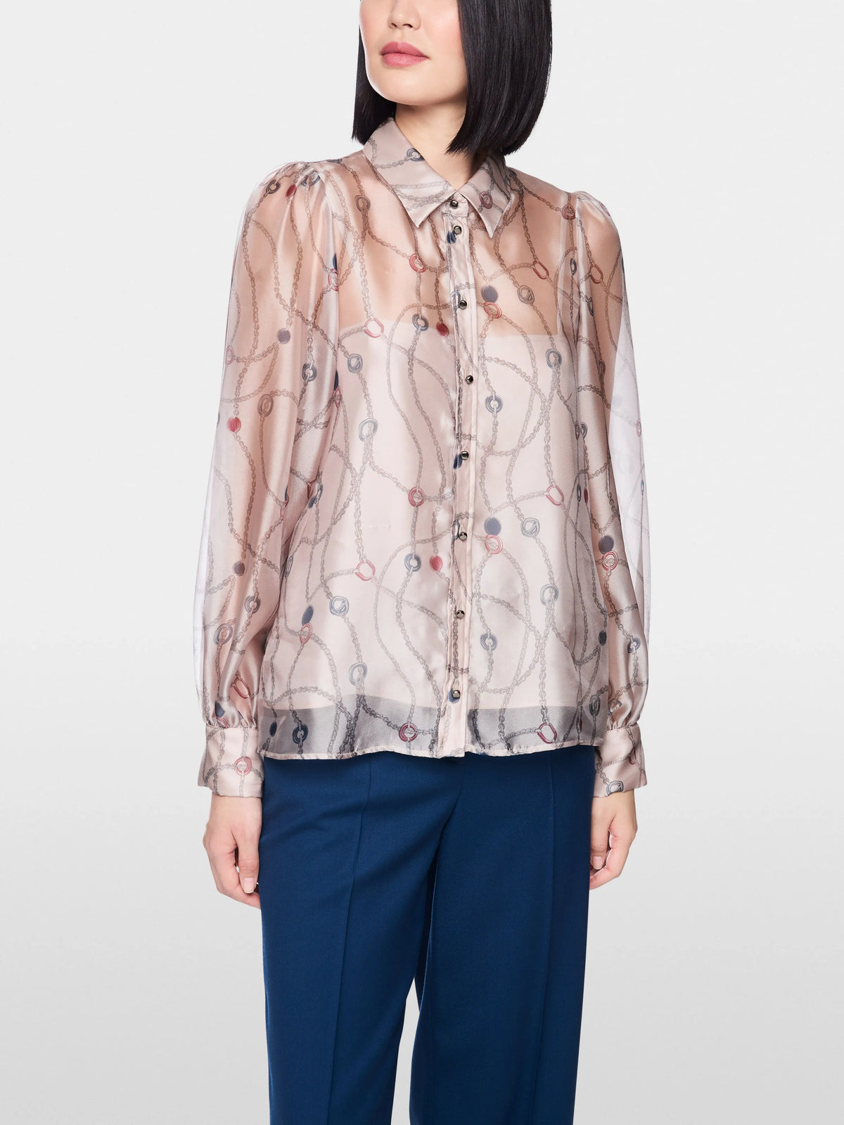 Marc Cain Light Desert Taupe Women Delicate Blouse with Detachable Top SKU: BG 51.10 W23_702 Image 04