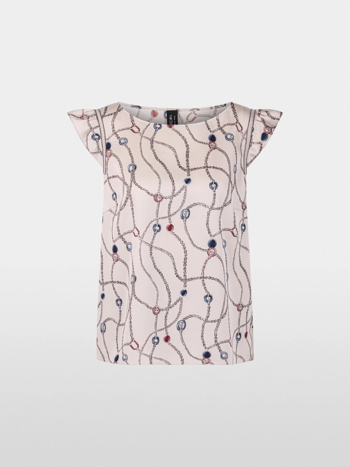Marc Cain Light Desert Taupe Women Cap Sleeve Top with Chain Print SKU: BG 61.07 W28_702 Image 05