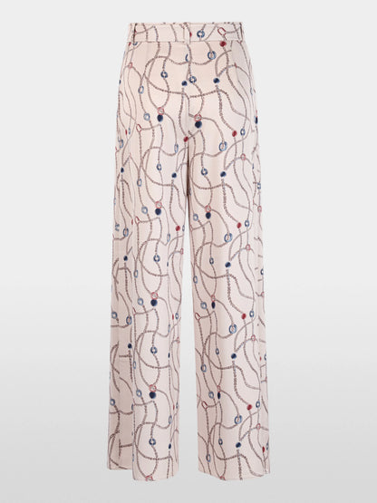 Marc Cain Light Desert Taupe Women WAUKEE Trousers with Chain Print SKU: BG 81.12 W28_702 Image 07