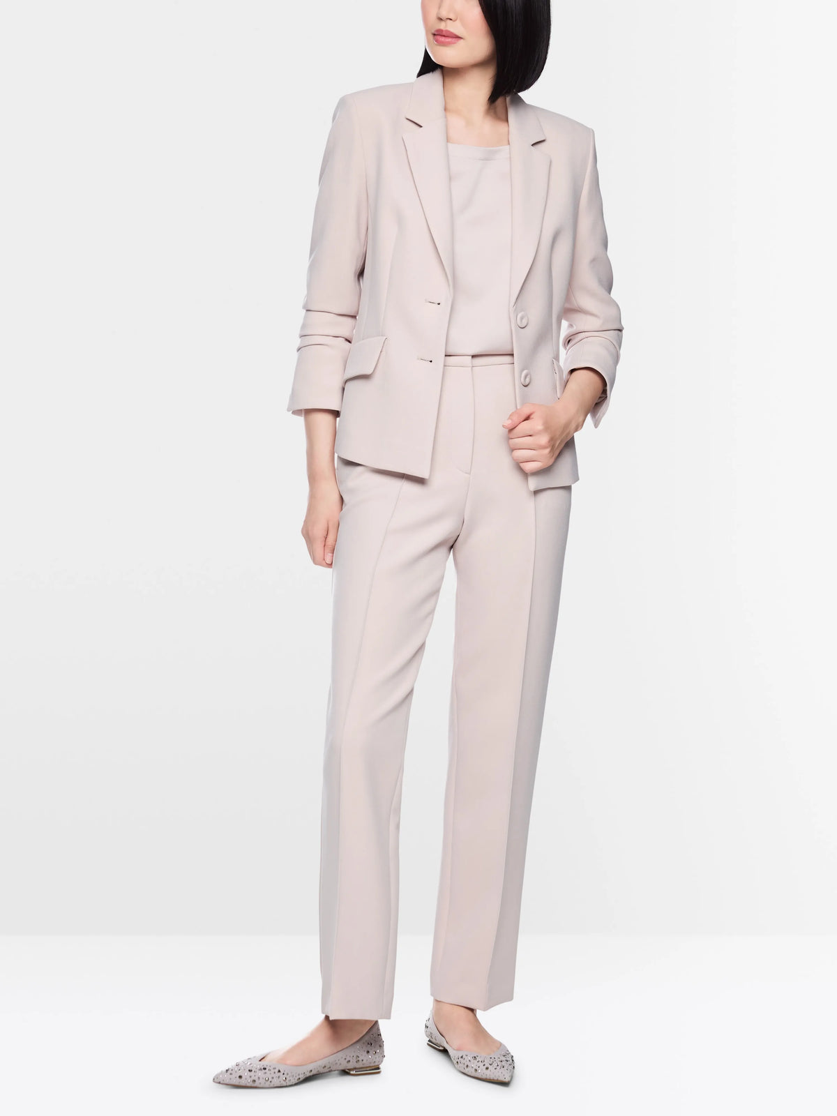 Marc Cain Light Desert Taupe Women FRANCA High-Waist Trousers SKU: BG 81.13 W21_702 Image 01