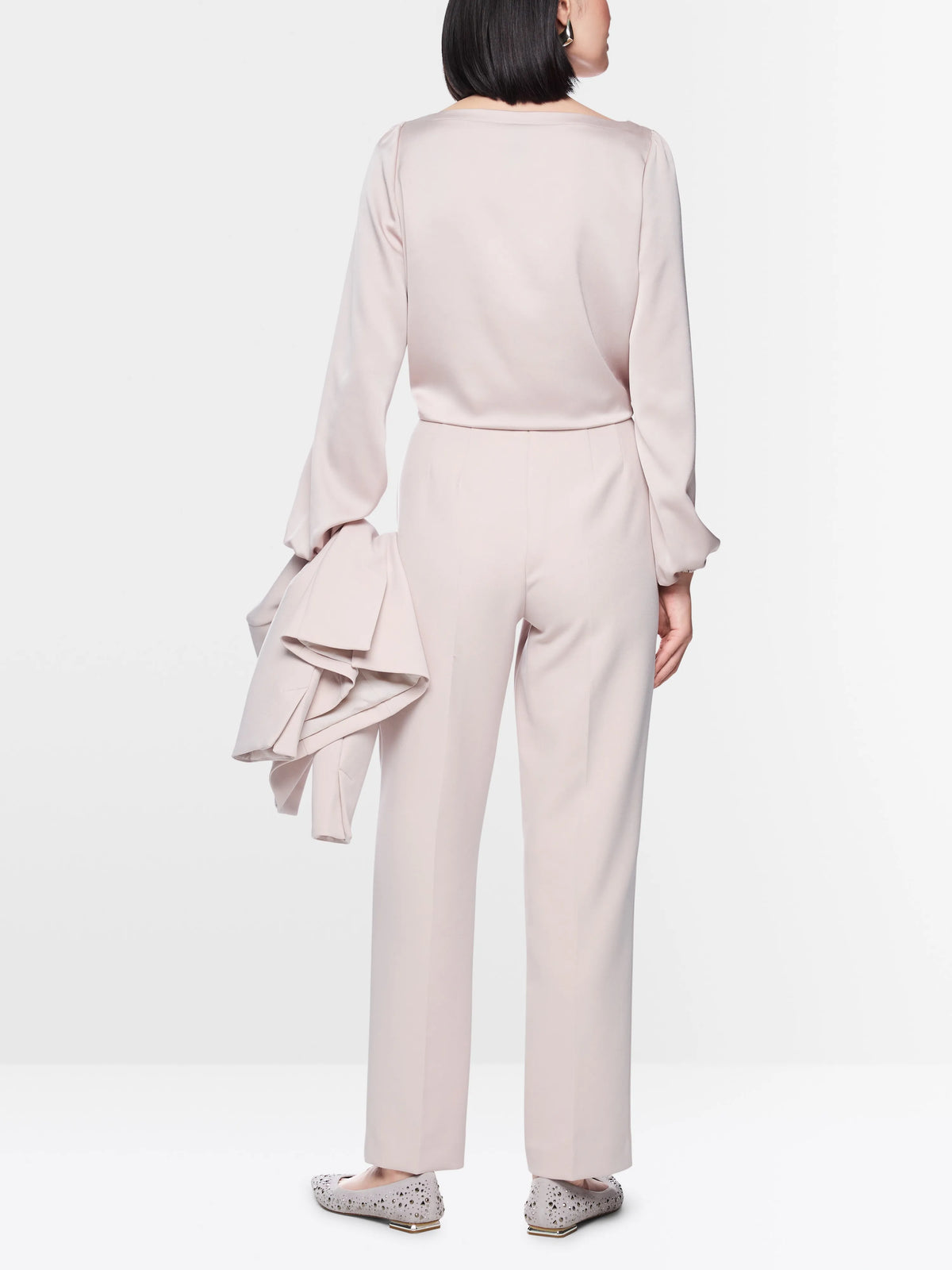 Marc Cain Light Desert Taupe Women FRANCA High-Waist Trousers SKU: BG 81.13 W21_702 Image 02