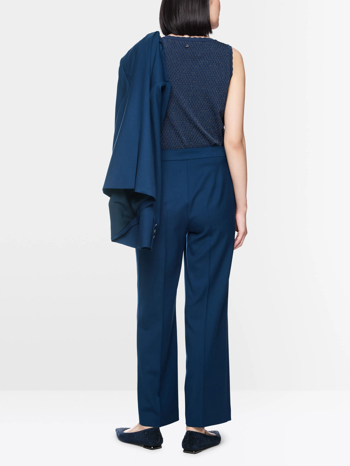 Marc Cain Pageant Blue Women FƒS New Wool Trousers SKU: BG 81.17 W20_393 Image 02