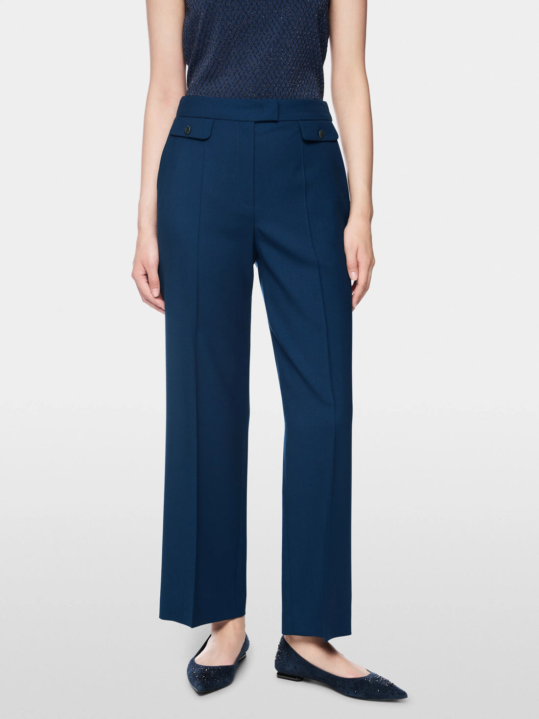 Marc Cain Pageant Blue Women FƒS New Wool Trousers SKU: BG 81.17 W20_393 Image 05