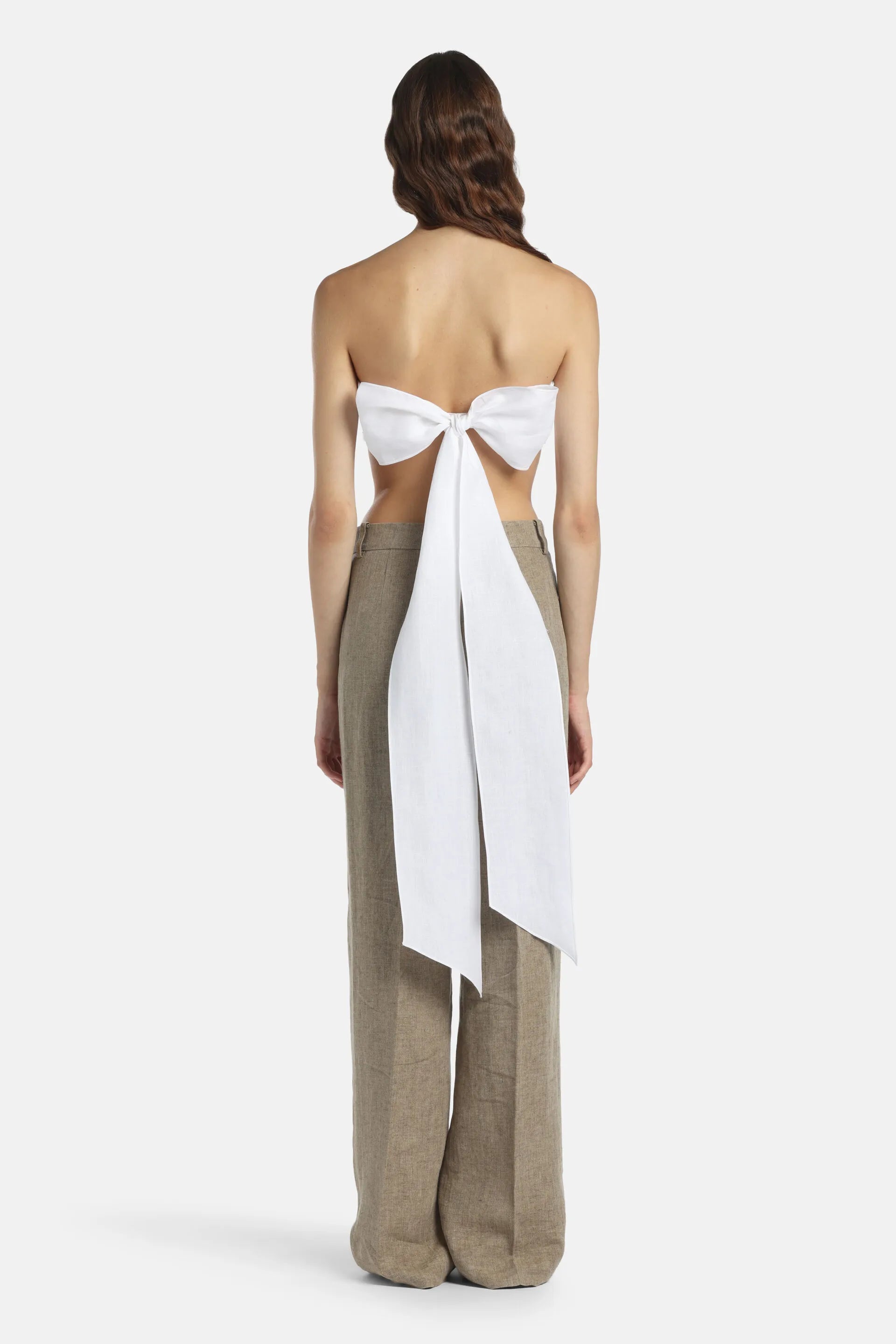 Luisa Spagnoli Bianco Women Biconica - Bandeau Top - Fashion Show SKU: BICONICA_0201 Image 02