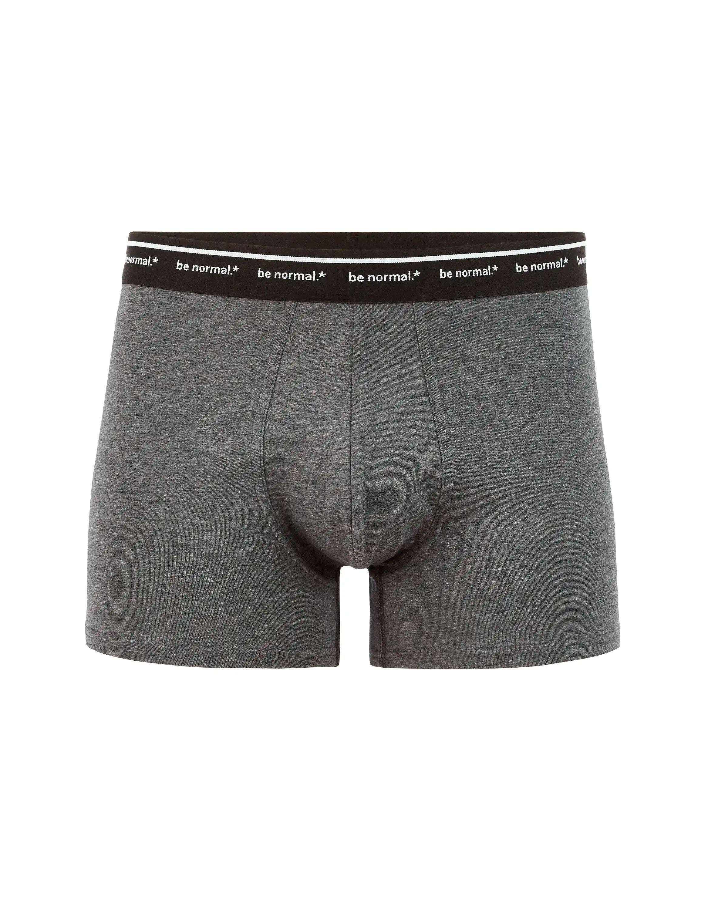 Celio_Anthra Mel_Stretch Cotton Boxer Shorts with Contrasting Waistband_BINORMAL1_ANTHRA MEL_01