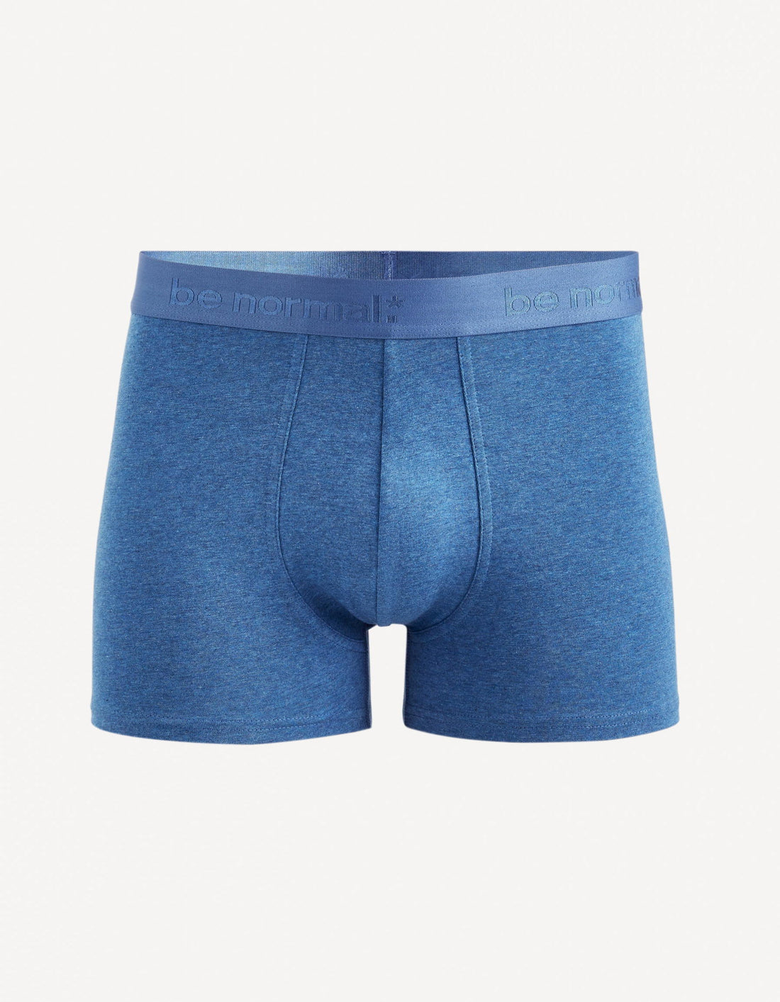 Plain Stretch Cotton Boxer Shorts_BINORMAL_BLUE AZUR MEL_01