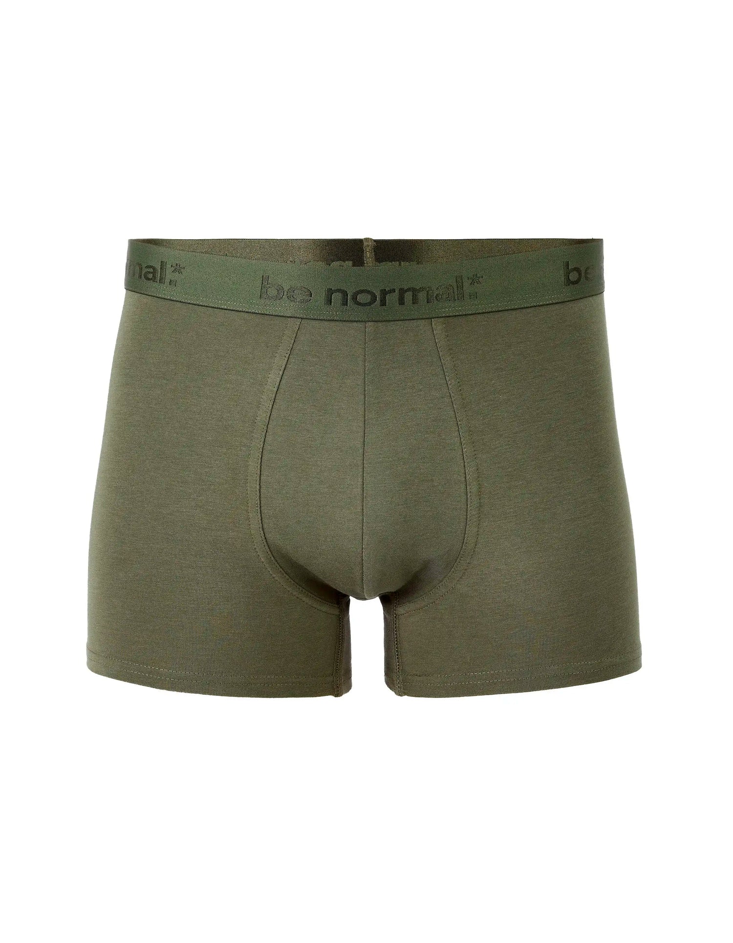 Celio_Kaki Fonce 02_Plain Stretch Cotton Boxer Shorts_BINORMAL_KAKI FONCE 02_01