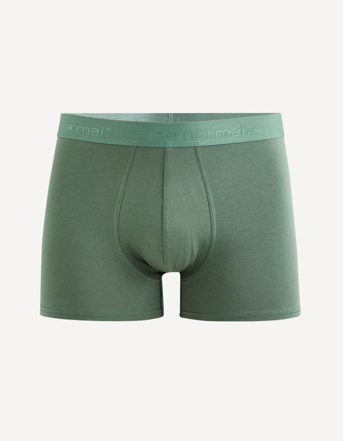 Plain Stretch Cotton Boxer Shorts_BINORMAL_VERT DE GRIS_01