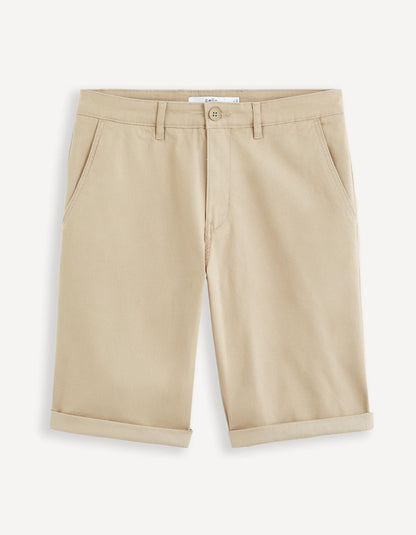 Plain Chino Bermuda Shorts In Stretch Cotton_BOCHINOBM_BEIGE MOYEN_02