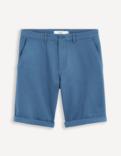 Plain Chino Bermuda Shorts In Stretch Cotton_BOCHINOBM_BLUE_02