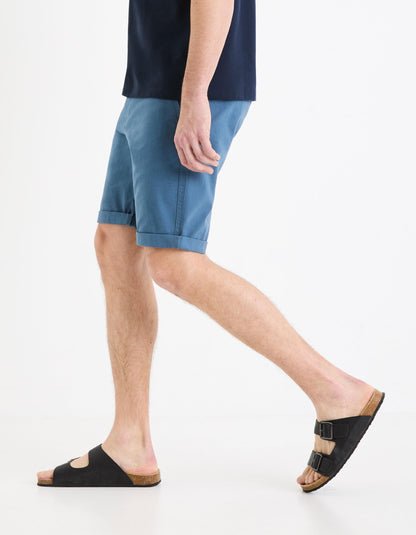 Plain Chino Bermuda Shorts In Stretch Cotton_BOCHINOBM_BLUE_05