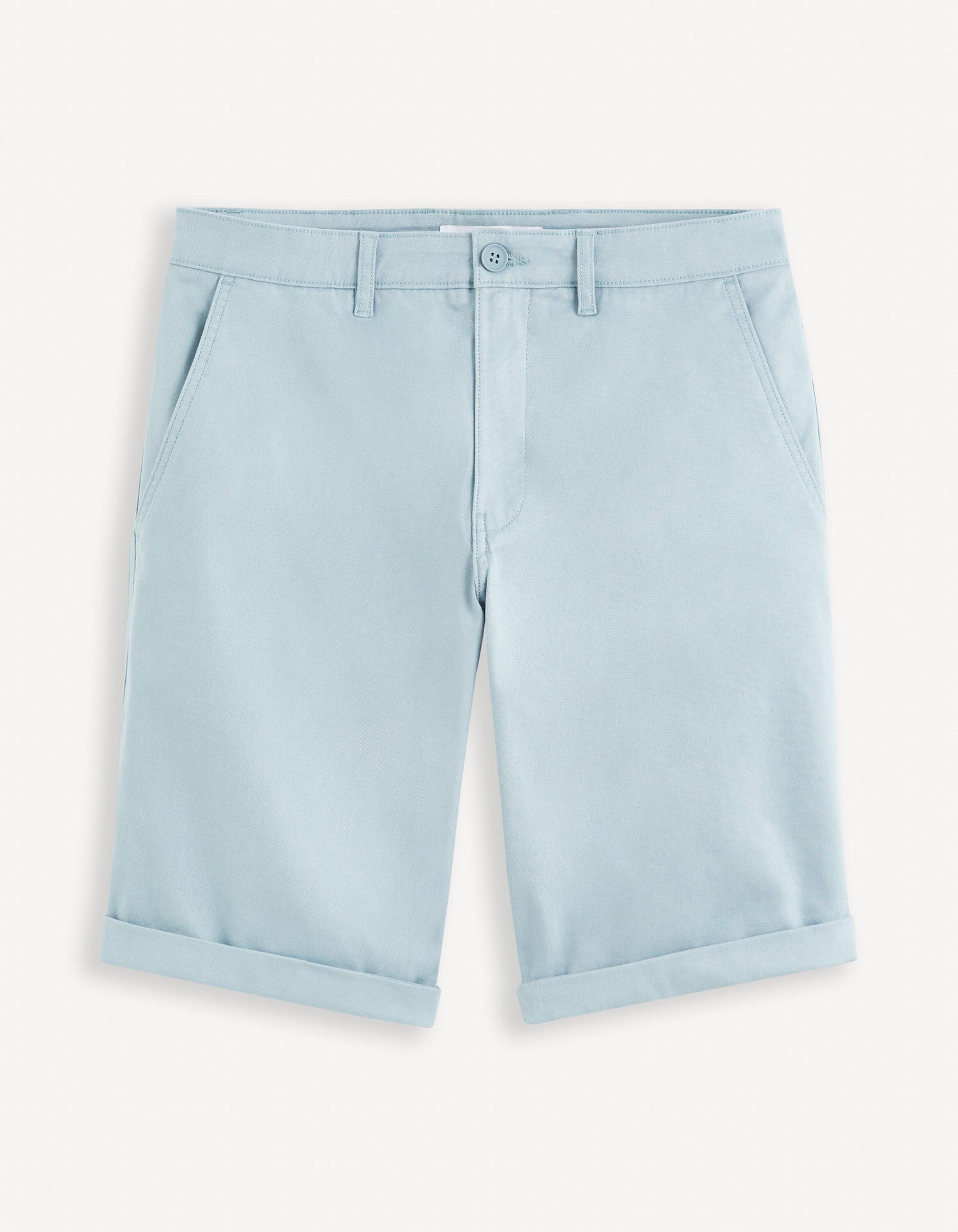 Plain Chino Bermuda Shorts In Stretch Cotton_BOCHINOBM_BLUE SKY_02